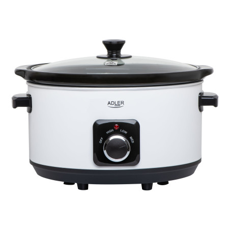 Adler | Slow Cooker | AD 6413w | 290 W | 5.8 L | Number of programs 3 | White