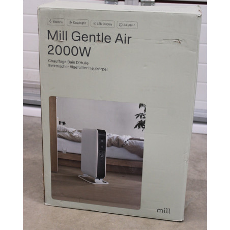 SALE OUT.  | Mill | Heater | AB-H2000DN | Oil Filled Radiator | 2000 W W | Number of power levels 3 | Suitable for rooms up to 24-34 m³ | White | DAMAGED PACKAGING, USED, INCOMPLETE SET | 230 V V