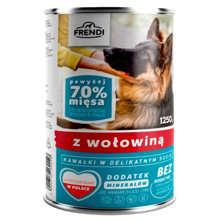 FRENDI with Beef chunks in delicate sauce - wet dog food - 1250g