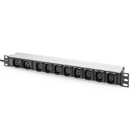 Digitus Socket strip with aluminum profile, 10-way, 2 m supply cable, IEC C20 plug