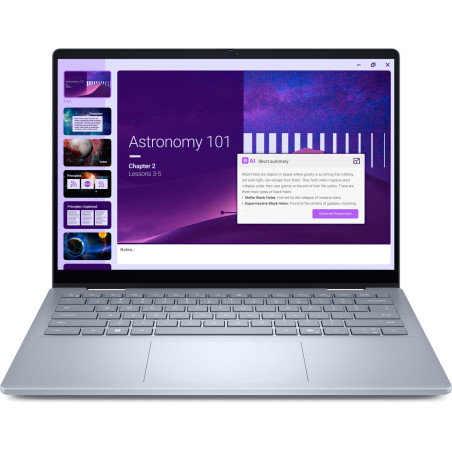 Dell Plus 2in1 14 DB04250 | Ice Blue | 14 " | WVA | Touchscreen | FHD+ | 1920 x 1200 pixels | Intel Core Ultra 7 | 256V | 16 GB | LPDDR5X | Solid-state drive capacity 512 GB | Intel Arc Graphics | Windows 11 Pro | 802.11be | Keyboard language English | Keyboard backlit | Warranty 36 month(s) | Battery warranty 12 month(s)