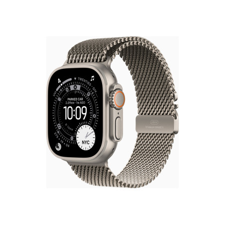 Apple Watch Ultra 3 GPS + Cellular 49mm Natural Titanium Case with Natural Titanium Milanese Loop - Medium | Apple