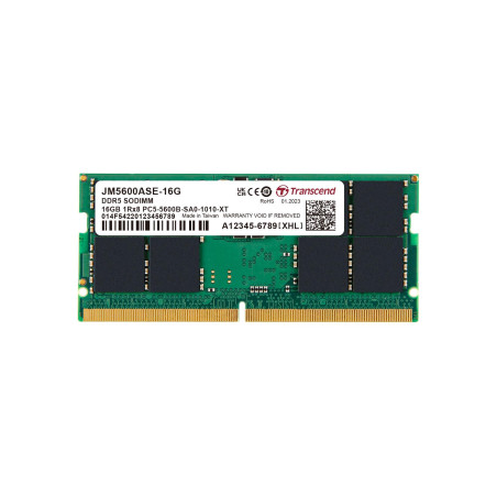 TRANSCEND 16GB JM DDR5 5600 SO-DIMM 1Rx8 2Gx8 CL46 1.1V