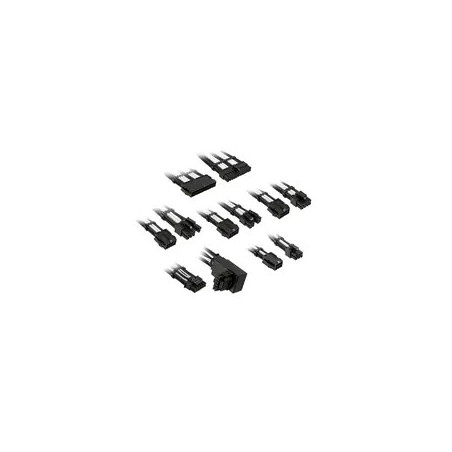 Kolink Core Pro Braided Cable Extension Kit 12V-2x6 Type 1 - Jet Black/Brilliant White