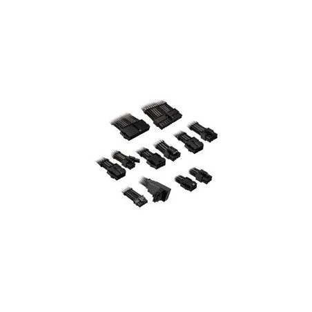 Kolink Core Pro Braided Cable Extension Kit 12V-2x6 Type 1 - Jet Black/Gunmetal Grey
