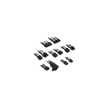 Kolink Core Pro Braided Cable Extension Kit 12V-2x6 Type 2 - Jet Black/Brilliant White