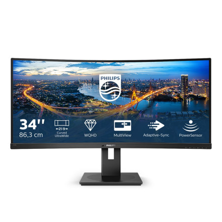 Philips | 345B1C | 34  " | VA | WQHD | 21:9 | Warranty 24 month(s) | 5 ms | 300   cd/m2 | Black | HDMI ports quantity 1 | 100 Hz