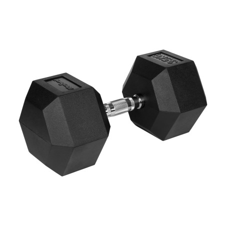 Rubberized cast iron dumbbell HEX 35 kg REBEL ACTIVE
