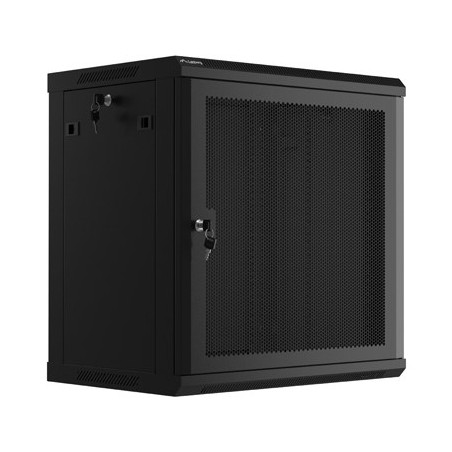 WALL-HUNG RACK CABINET 19" 12U 600X450 BLACK PERFORATED DOOR LANBERG (FLAT PACK)