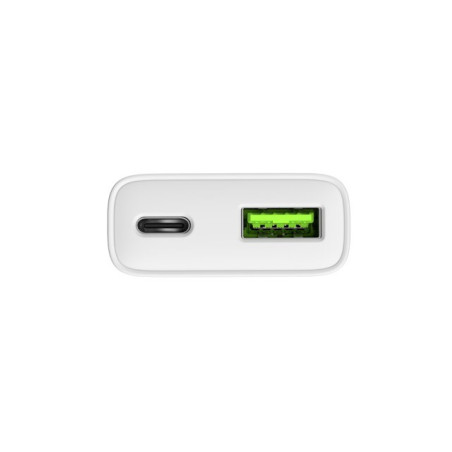 NATEC RIBERA GAN SLIM MAINS CHARGER 1× USB-A + 1× USB-C 20W WHITE