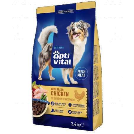 OPTIVITAL With fresh chicken - dry dog food - 2,4kg