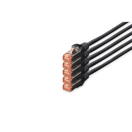Digitus CAT 6 S/FTP patch cable, 5 pieces