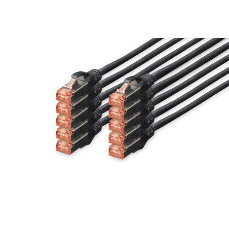 Digitus CAT 6 S/FTP patch cable, 10 pieces