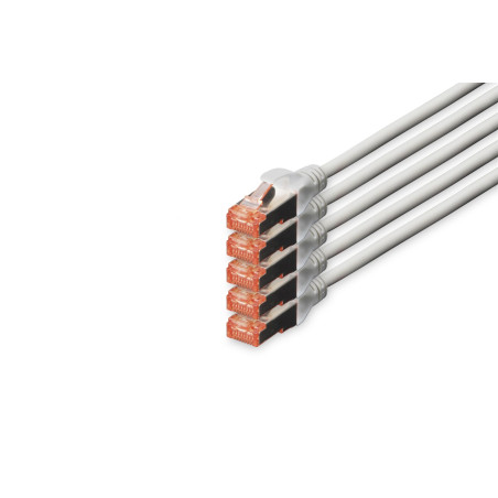 Digitus CAT 6 S/FTP patch cable, 5 pieces
