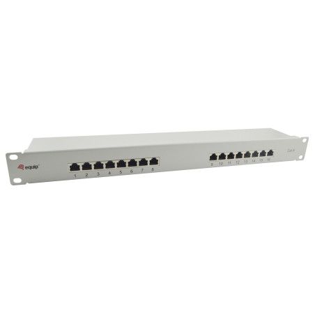 Equip 16-Port Cat.6 Shielded Patch Panel, Light Grey
