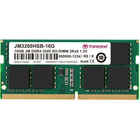 Transcend JetRam JM3200HSB-16G memory module 16 GB DDR4 260-pin SO-DIMM