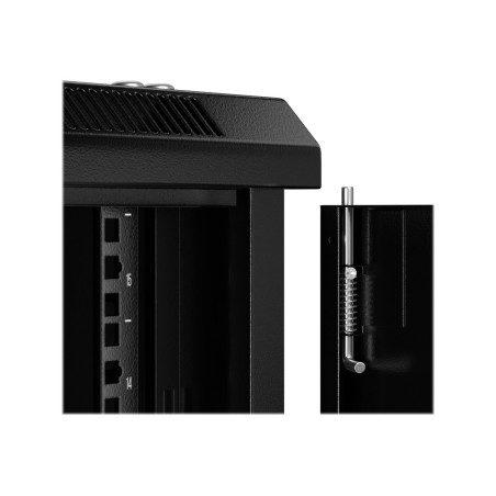 NETRACK 019-150-66-022 wall/hanging cabinet 19inch 15U/600 mm glass door black remov. side pan.