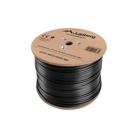 LANBERG LCU5-30CU-0305-BK UTP solid outdoor gel. cable CU cat. 5e 305m gray