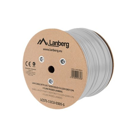 LANBERG LAN cable SFTP cat.7 305m solid CU LSZH grey CPR fluke passed