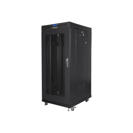 LANBERG free standing rack 19inch cabinet 27U 600x800 mesh door LCD flat pack black
