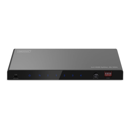 DIGITUS 1x4 HDMI Splitter 8K/60Hz Toslink Stereo EDID Control