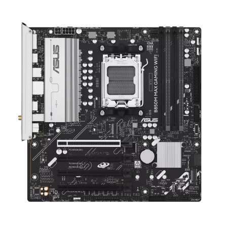 ASUS B850M MAX GAMING WIFI AMD AM5 mATX motherboard 4xDDR5 PCIe 5.0 3xM.2 1xHDMI 1xDisplayPort 4xSATA