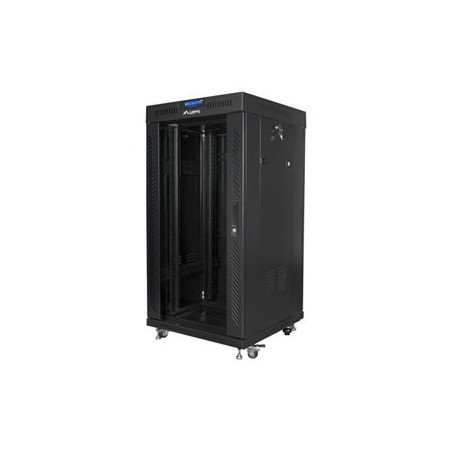 LANBERG RACK CABINET 19inch FREE-STANDING 22U/600X600 FLAT PACK WITH GLASS DOOR LCD BLACK LANBERG V2