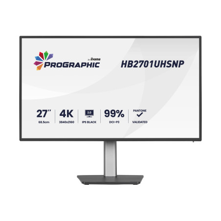IIYAMA HB2701UHSNP-B1 27inch IPS BLACK 2.0 panel 3840x2160 UHD DCI-P3 99perc Pantone Certified Delta E