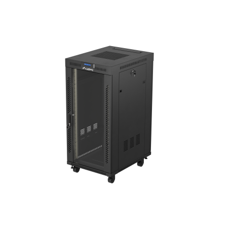 LANBERG Rack Cabinet 19inch Free-Standing 24U/600X800 FLAT PACK With Glass Door LCD black V2