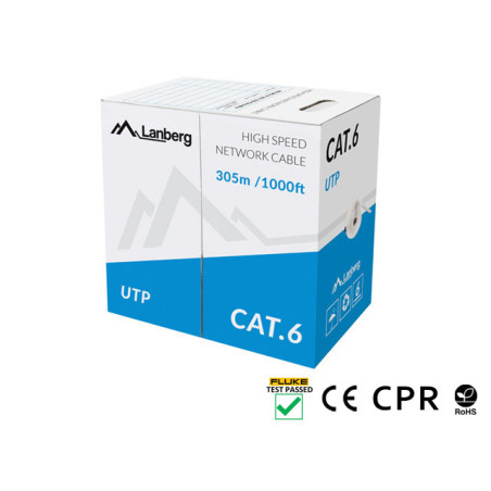 LANBERG LCU6-11CU-0305-S UTP stranded cable CU cat. 6 305m gray