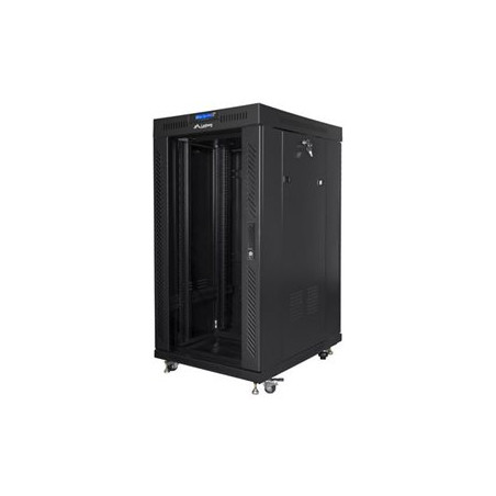 Lanberg | Rack cabinet 19" free-standing 22U/800x800 (flat pack) with glass door, LCD | FF01-8822-12BL | Black