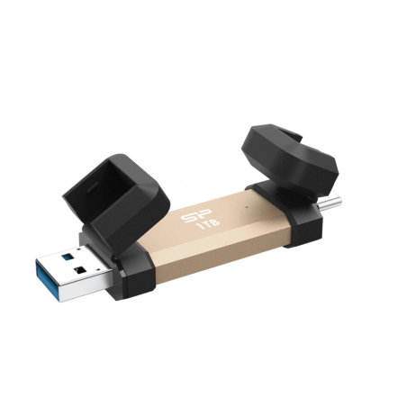 SILICON POWER DS72 1TB External SSD USB-A USB-C 1050/850MB/s Gold