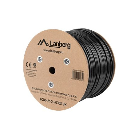 LANBERG LCU6-21CU-0305-BK UTP stranded cable CU OUTDOOR cat. 6 305m Black