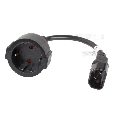 LANBERG CA-C14E-10CC-0018-BK extension power cable IEC 320 C14->SCHUKO F