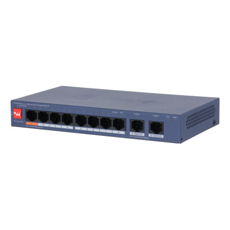 Switch|DAHUA|DH-CS4010-8ET2GT-60|Switch layer L2|8xRJ-45 ports|RJ-45 Ports Type Fast Ethernet (10/100)|2xGigabit Ethernet (copper) ports quantity|8xPower over Ethernet (PoE) ports quantity|Total Power over Ethernet (PoE) budget 60 W|CS4010-8ET2GT-60