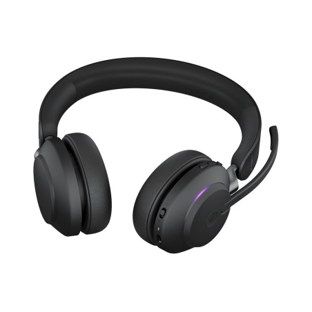 JABRA Evolve2 65 MS Stereo Headset on-ear Bluetooth wireless USB-A noise isolating black Certified for Microsoft Teams