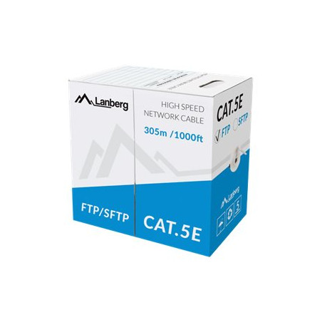 LANBERG LCF5-10CC-0305-S FTP solid cable CCA 100Mb/s 305m gray