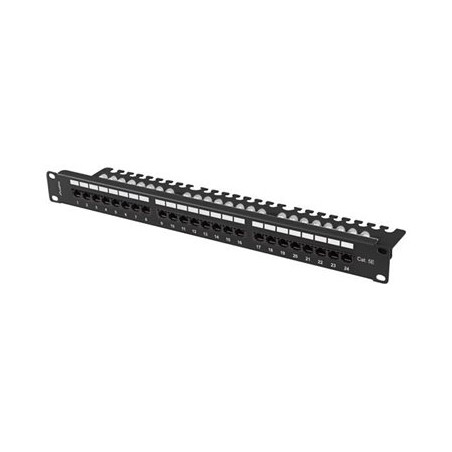 LANBERG Patch panel 24 port 1U 19inch cat.5e UTP with cable organizer black