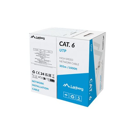 LANBERG LAN cable cat. 6 305m solid CCA grey fluke passed