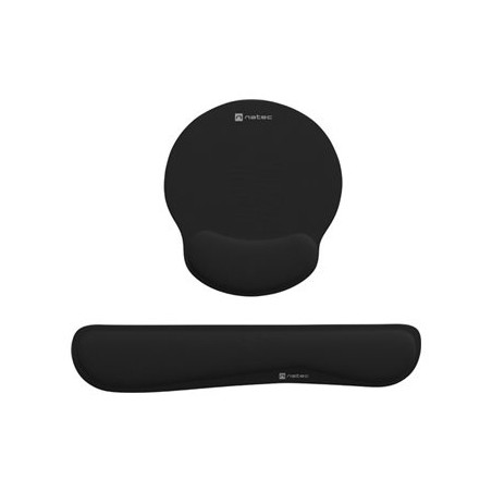 NATEC mouse pad wrist rest Chipmunk 2 in 1 ergonomic set black