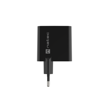 NATEC USB Charger Ribera GaN USB-A+USB-C Power Delivery 45W black