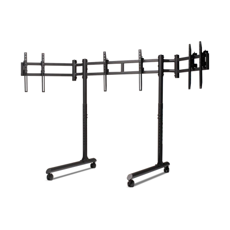 Next Level Racing Floor stand | Tube Freestanding Triple Monitor Stand | Up to 3x43 " | Height adjustment, Tilt | Maximum weight (capacity) 50 kg | Black
