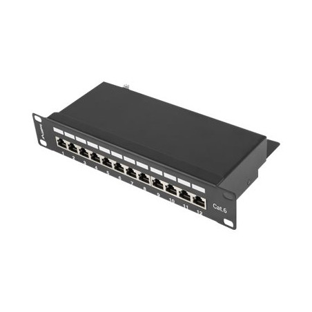 LANBERG PPF6-9012-B Patch Panel 10inch 12 port 1U cat.6 black