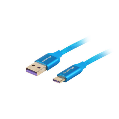 LANBERG CA-USBO-21CU-0010-BL Premium cable USB-C M A M 2.0 1M Blue Super Charge