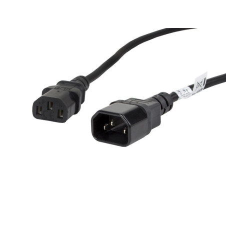 LANBERG CA-C13E-11CC-0018-BK extension power cable C13-> C14 1.8m VDE