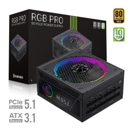 Gamemax PSU | RGB PRO 750G | 750 W | Gold | Full Modular