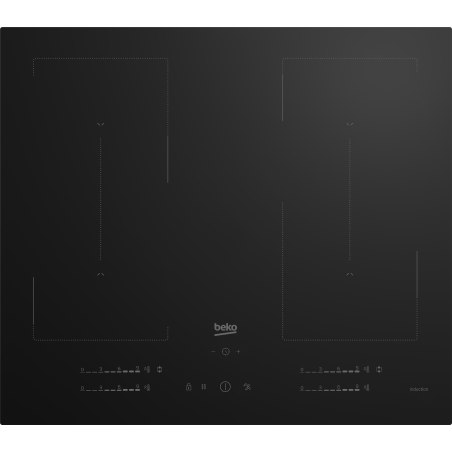 BEKO Hob | HII64720QUF2T | Induction | Number of burners/cooking zones 4 | Touch | Timer | Black