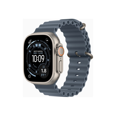 Apple Watch Ultra 3 GPS + Cellular 49mm Natural Titanium Case with Anchor Blue Ocean Band | Apple