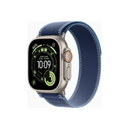 Apple Watch Ultra 3 GPS + Cellular 49mm Natural Titanium Case with Blue/Bright Blue Trail Loop - M/L | Apple