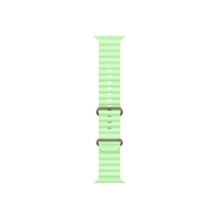 Apple | 130-200 mm | 49mm Neon Green Ocean Band - Natural Titanium Finish